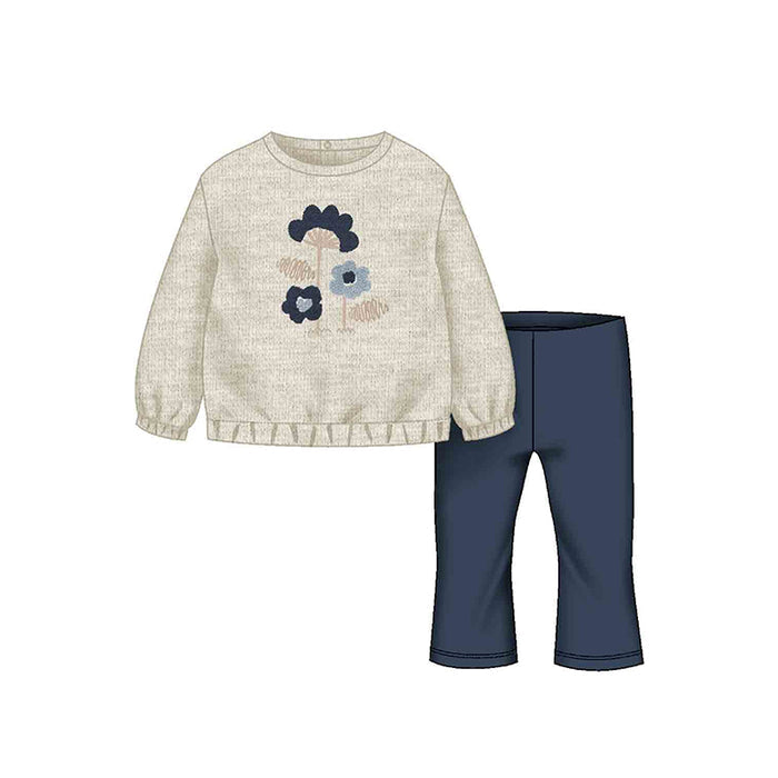 Mayoral 2pc Sweatshirt & Leggings - Navy Flowers