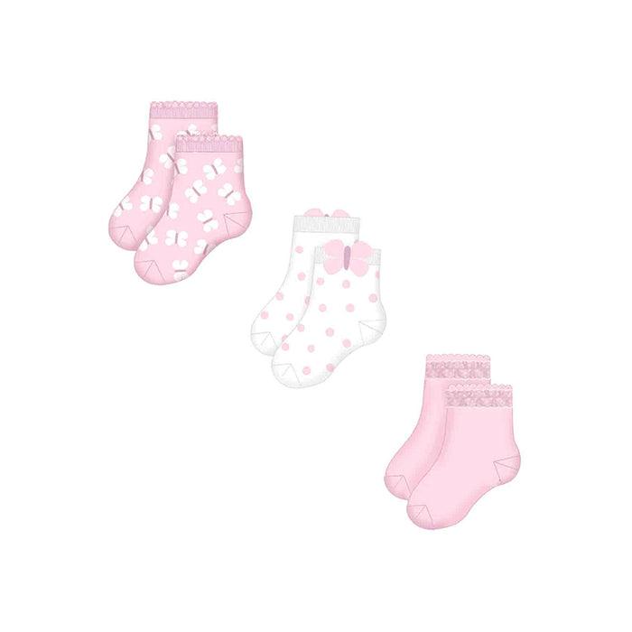 Mayoral 3pc Socks Set - Mauve