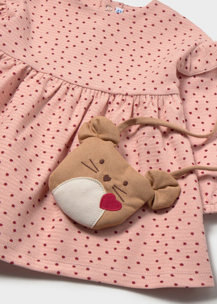 Mayoral Dress with Bag - Pink Polka Dot