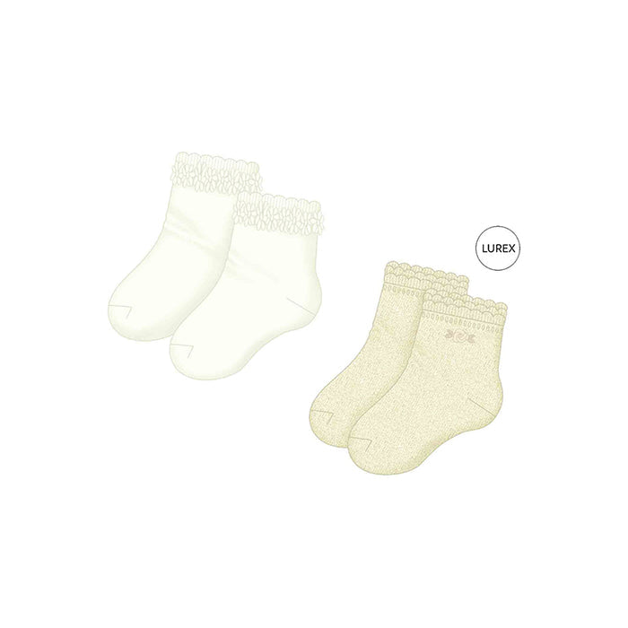 Mayoral Dressy Sock 2 pack - Champagne