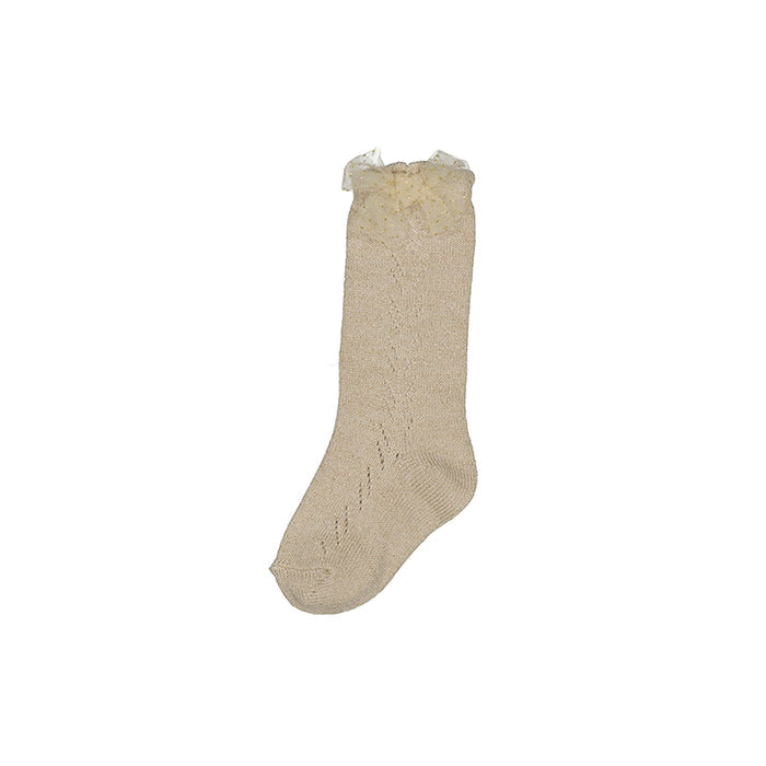 Mayoral Knee High Sock - Tapioco with Bow