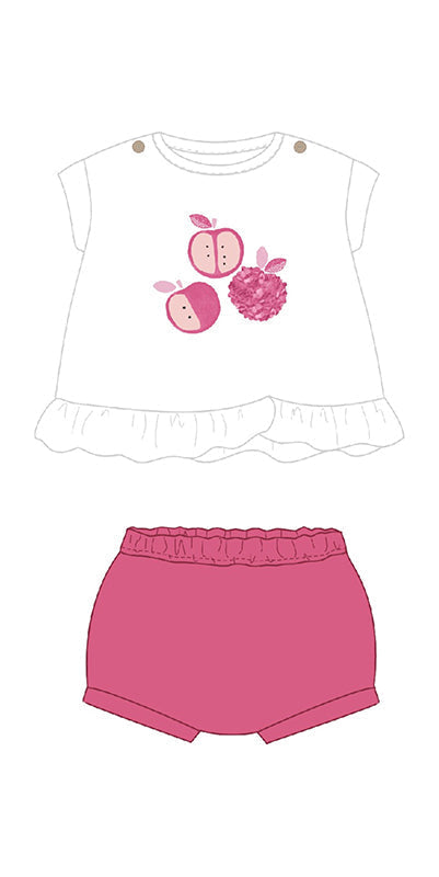 Mayoral Knit Shorts Set - Pink Apples