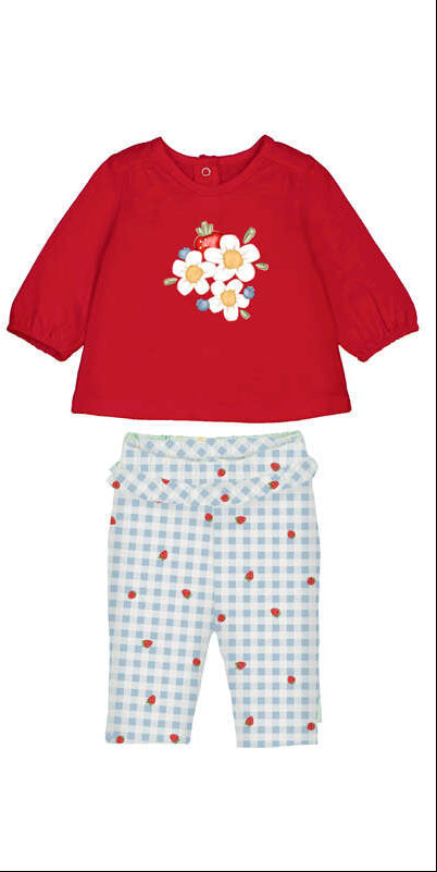 Mayoral Leggings and Long Sleeve Shirt Set - Strawberry