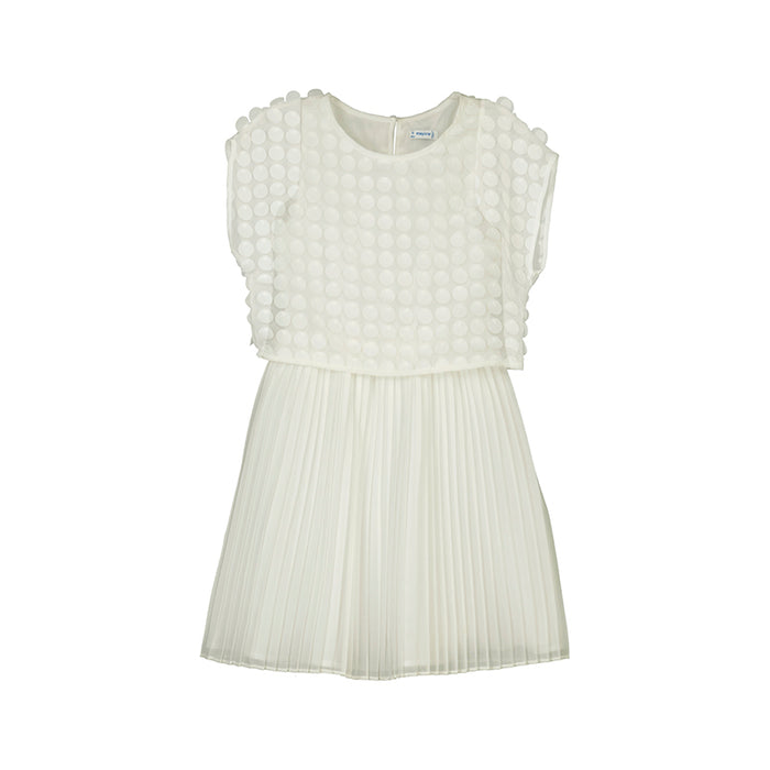 Mayoral Mixed Dress - Natural