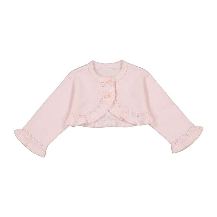 Mayoral Newborn Knit Cropped Cardigan - Baby Rose