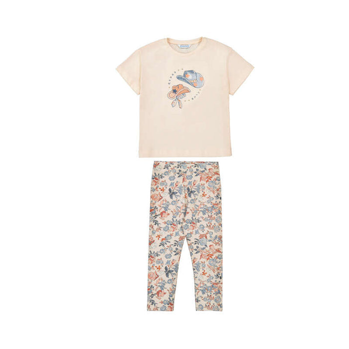 Mayoral Printed Leggings and T-Shirt Set - Salmon