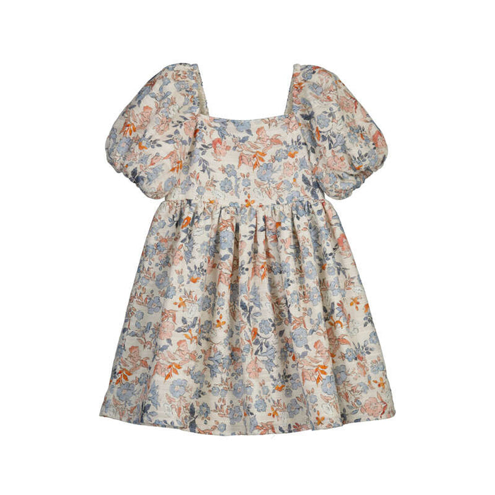Mayoral Puff Sleeve Floral Dress - Salmon