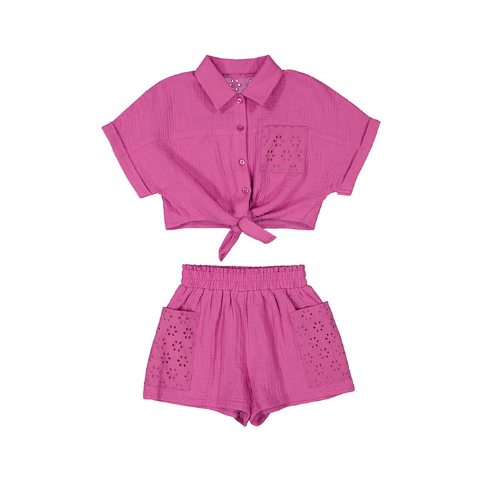 Mayoral Shorts 2pc Set - Orchid