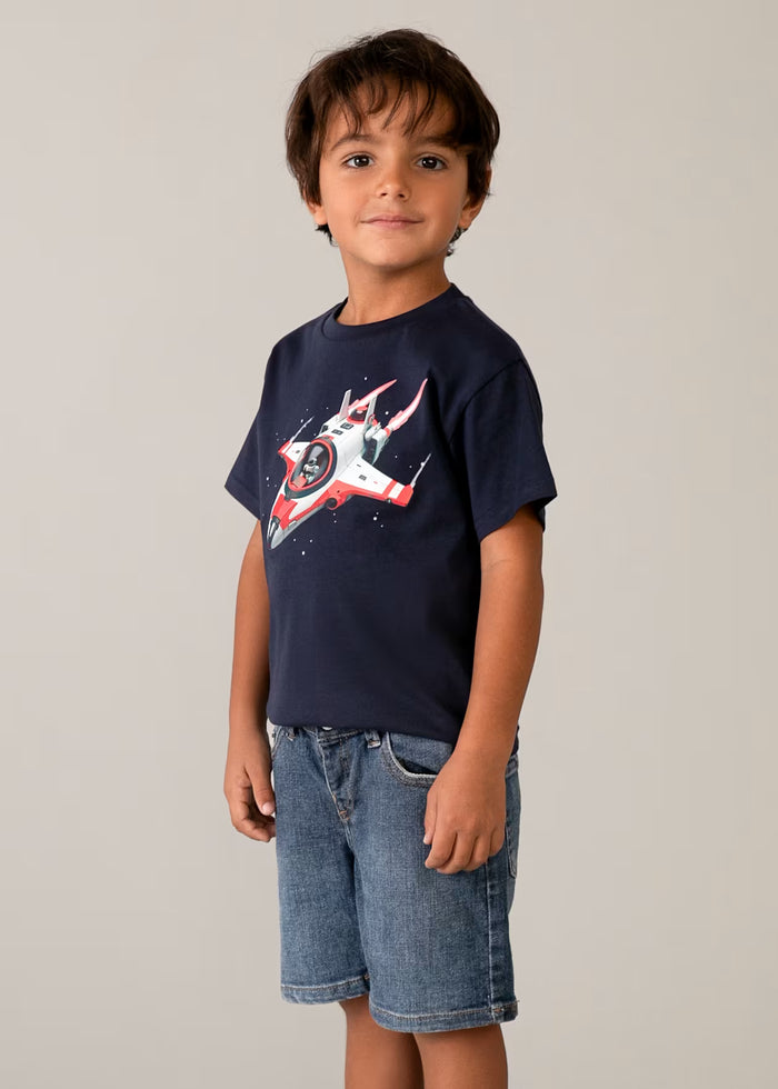 Mayoral Spaceship Graphic T-Shirt - Navy