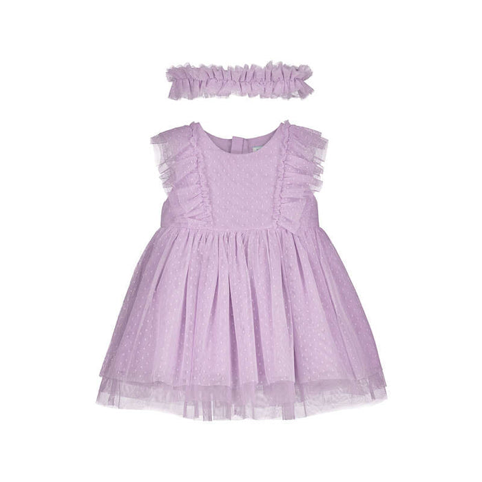 Mayoral Tulle Dress with Headband - Mauve