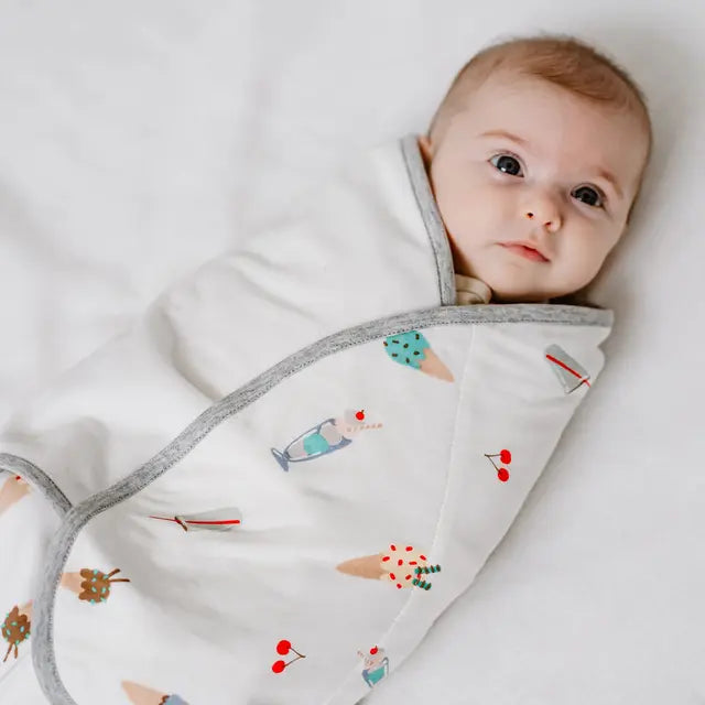 Nest Designs Bamboo Muslin Swaddle Sleep Bag | 0.5 TOG - Ice Cream Summer