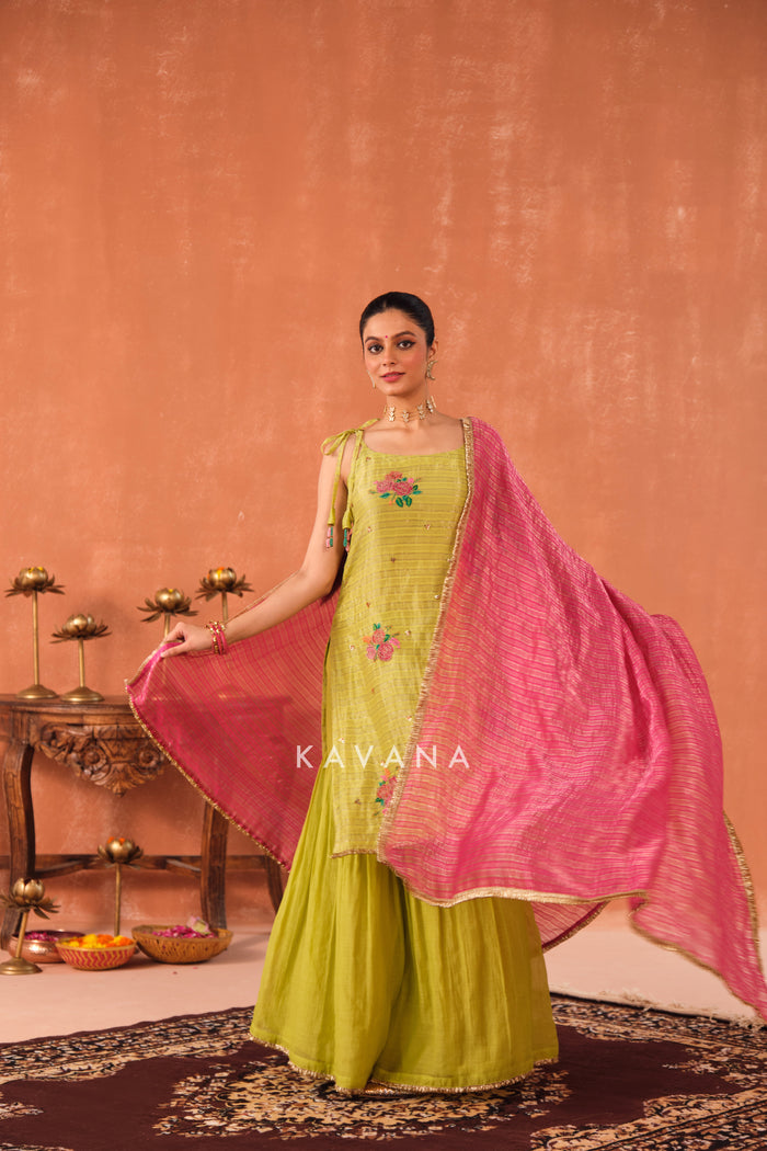 Patra Chanderi Kurta Set