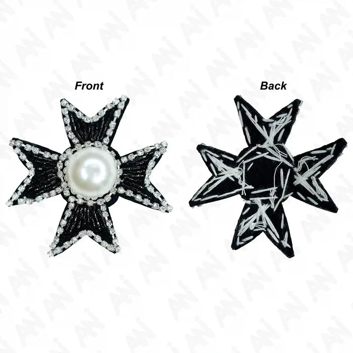 Pearl Cross Applique Patch