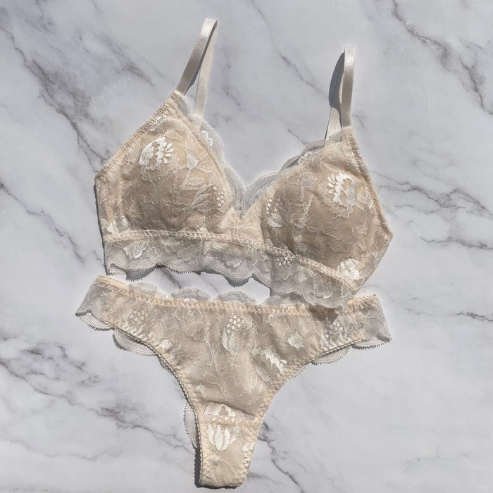 Protea Triangle Bralette | Vanilla