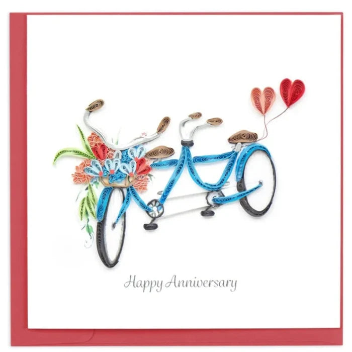 QUILLING CARD - Tandem Bicycle Anniversary