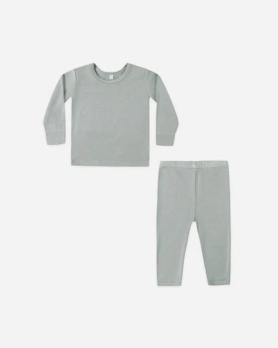 Quincy Mae Bamboo Pajama Set - Steel Blue