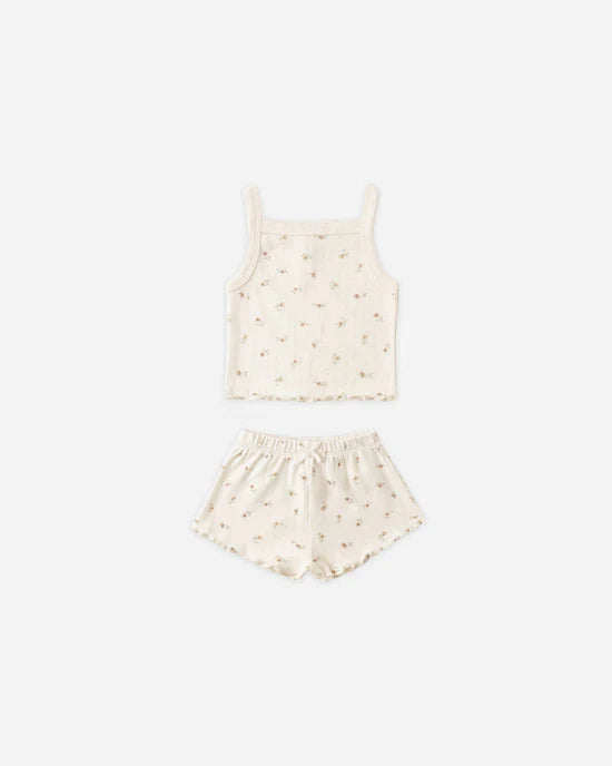 Quincy Mae Pointelle Tank & Shortie Set - Petit Fleur