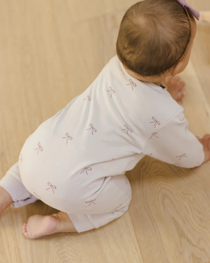 Quincy Mae Relaxed Fleece Jumpsuit - Bows