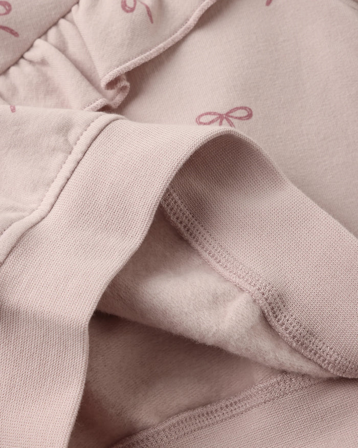 Quincy Mae Ruffle Fleece Sweatshirt - Bows