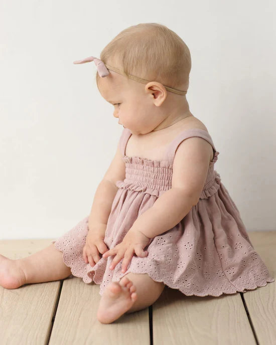 Quincy Mae Smocked Top & Bloomer Set - Mauve
