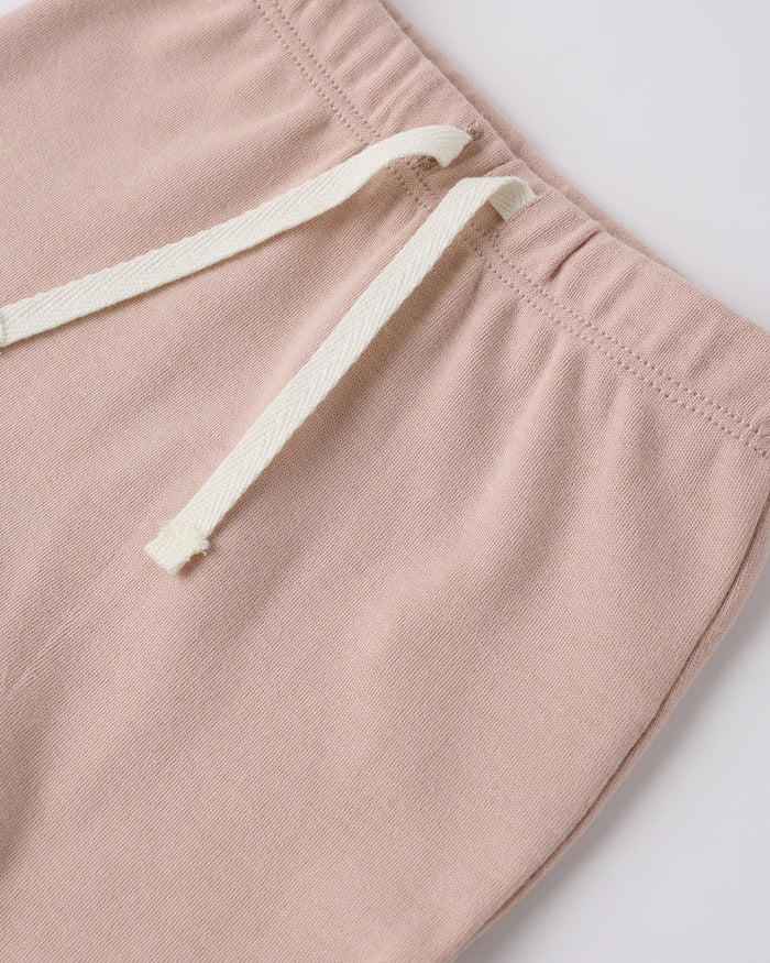 Quincy Mae Wrap Top & Footed Pant Set - Blush