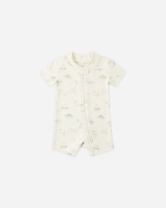 Quincy Mae Zippered Short Sleeve Sleeper - Dinosaur