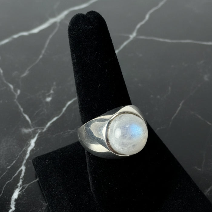 Rainbow Moonstone Ring Radiance Sterling Silver Size 9.5