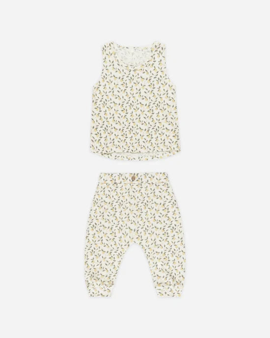 Rylee & Cru Tank + Slouch Pant Set - Lemons