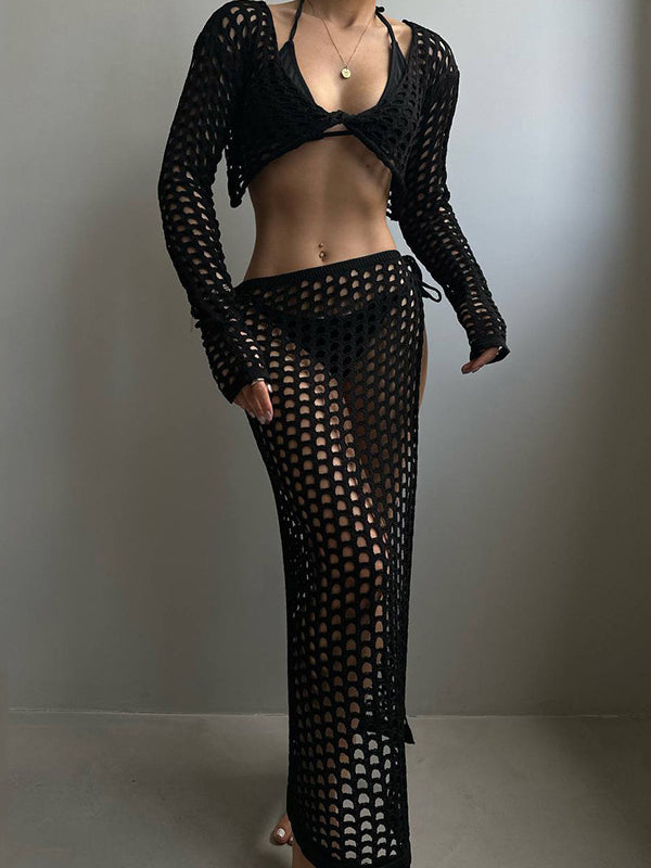 Sexy Fishnet Without Bikini Set Swimwear Cover-up Dress