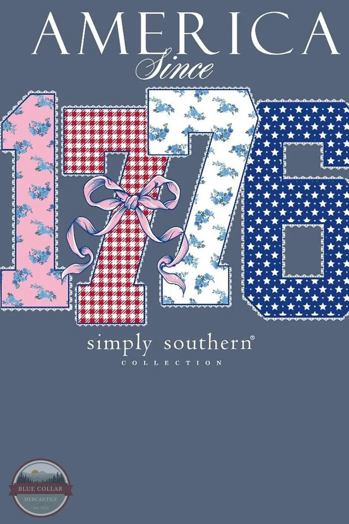 Simply Southern MINWASH-AMERICA-OVRCST America 1776 Short Sleeve Shirt print image shown