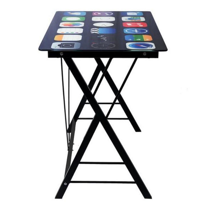 Stylish Tempered Glass Top Cell Phone Computer Desk