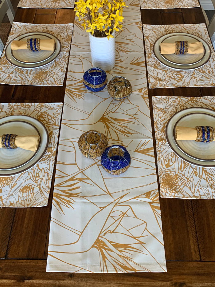 Turmeric Strelitzia Table Runner