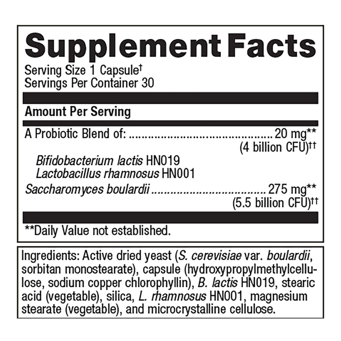 UltraFlora Acute Care by Metagenics Ingredients Label