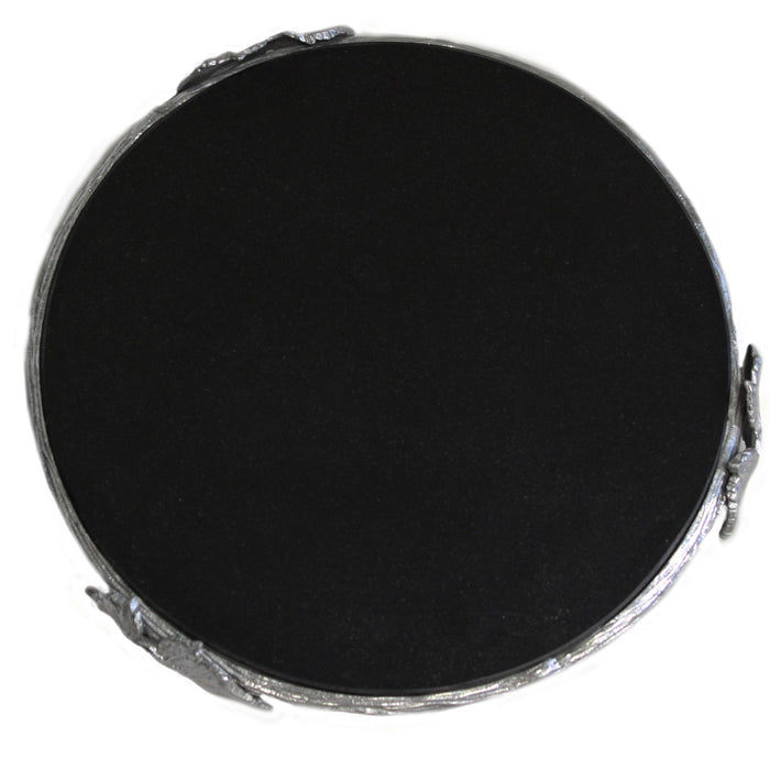 Urban Designs Aluminum Vine Cake Stand with Black Marble Center