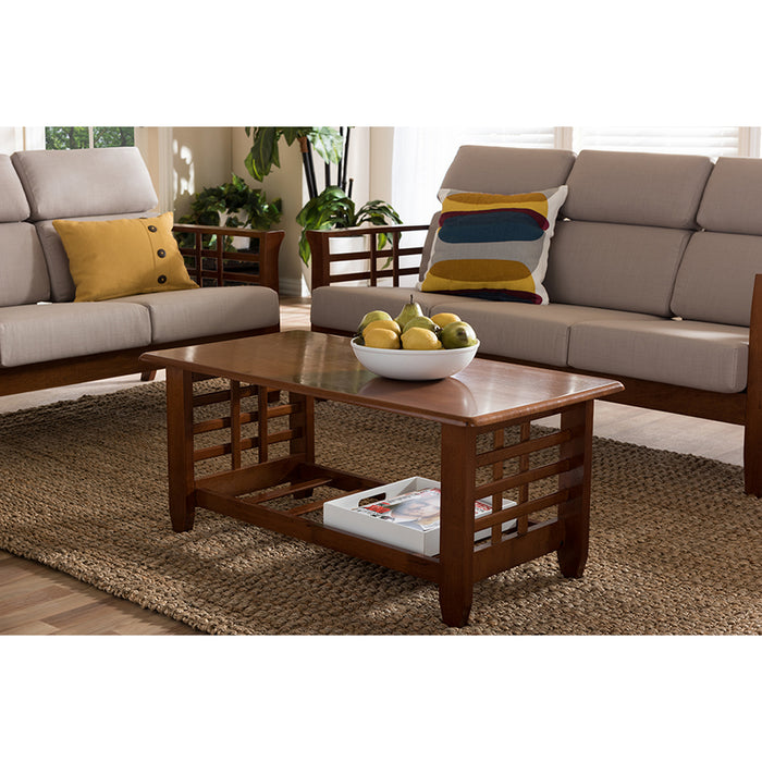 Urban Designs Larissa Modern Classic Cherry Finished Brown Wood Coffee Table