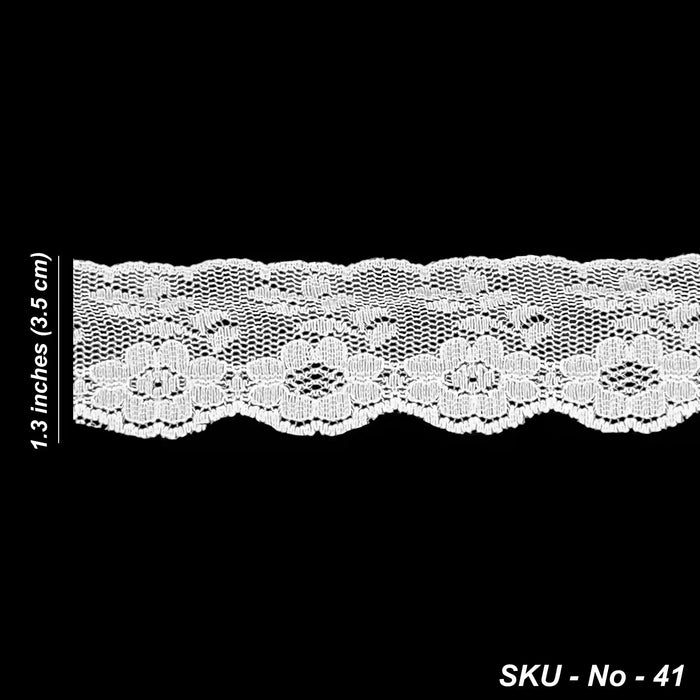 White Floral Ribbon Lace | SKU-41