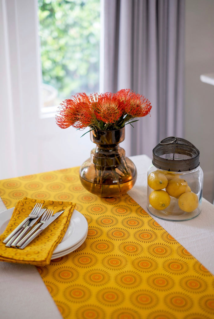 Yellow Shweshwe Cotton Table Runner (Standard or Long)