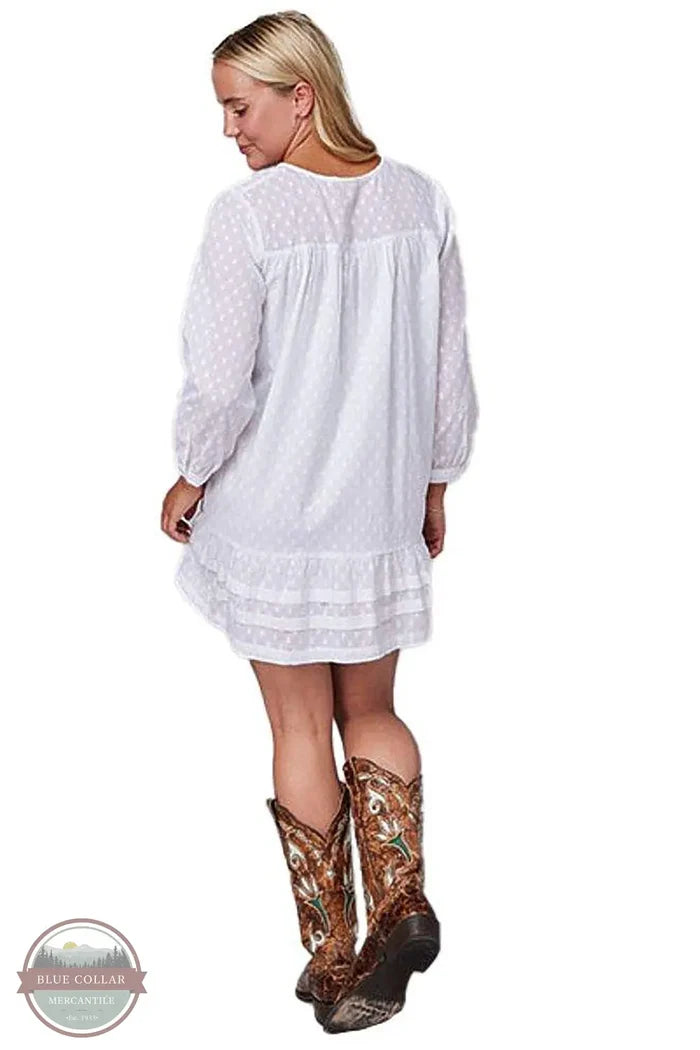 Roper 003-057-0592-4024 WH "Five Star" Collection Swiss Dot Long Sleeve Dress back view