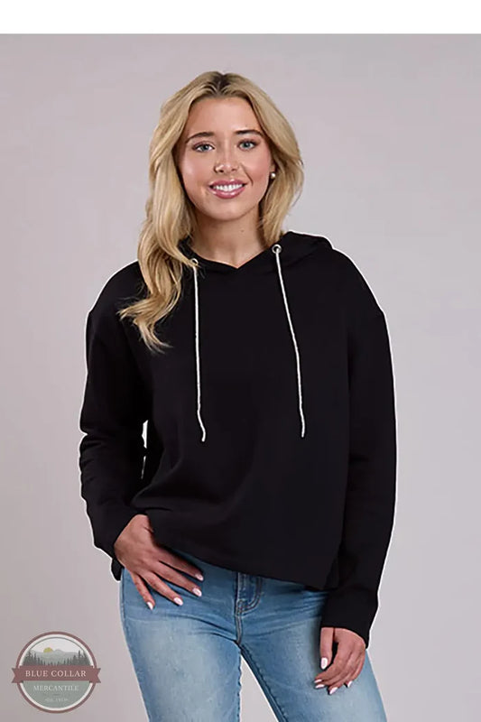 Roper 03-098-0513-6146 BL Women's Black Cotton Fleece Pullover Hoody, front