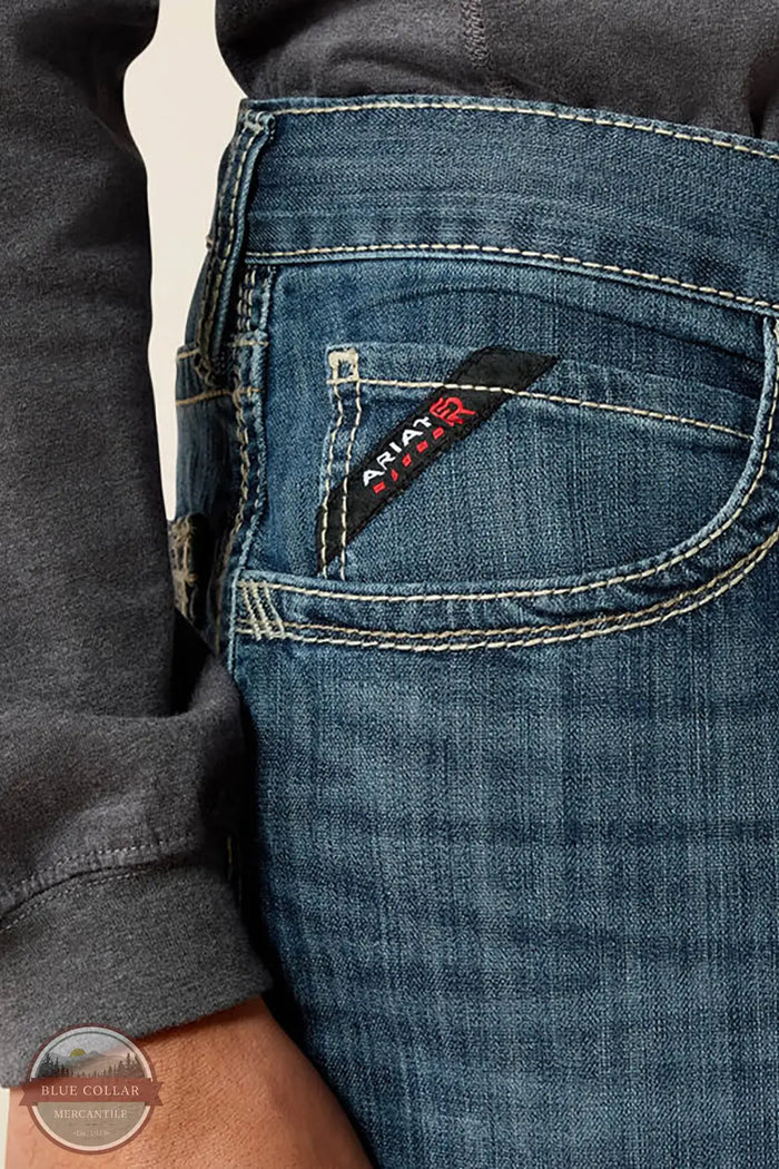 Ariat 10023467 Flame Resistant Relaxed Bootcut Denim Jean, front pocket