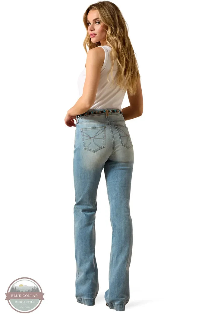 Ariat 10072964 High Rise Marnie Slim Trouser Jean in "Maryland" Light Wash on model