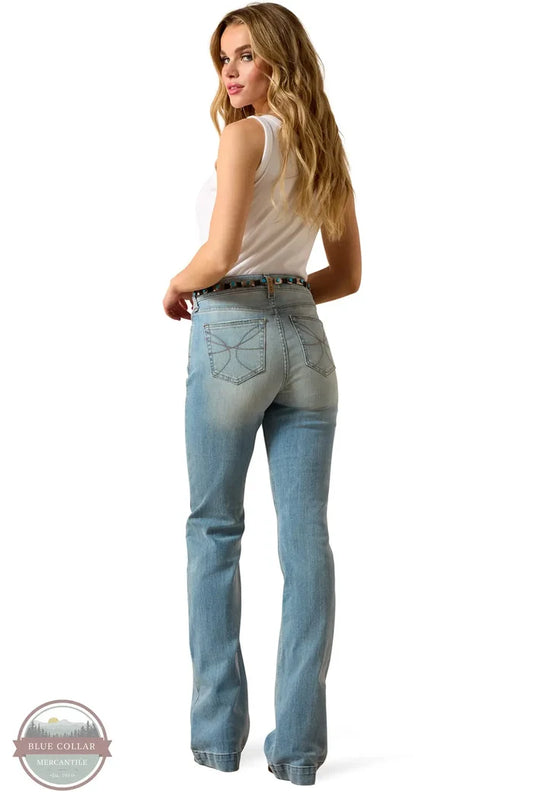 Ariat 10072964 High Rise Marnie Slim Trouser Jean in "Maryland" Light Wash on model
