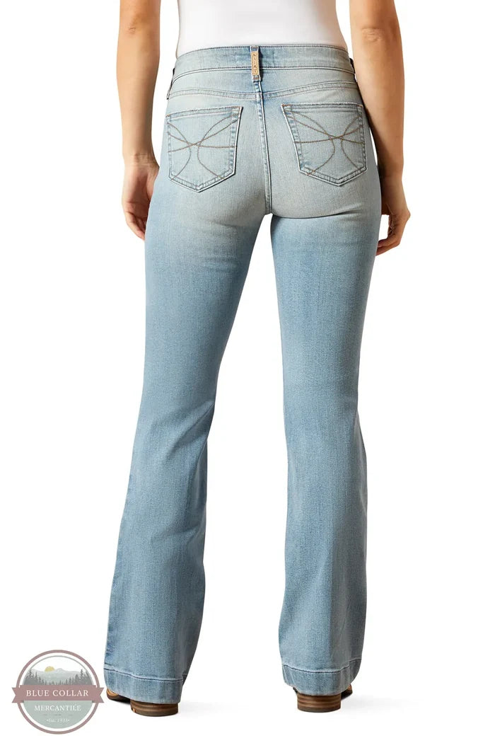 Ariat 10072964 High Rise Marnie Slim Trouser Jean in "Maryland" Light Wash rear view