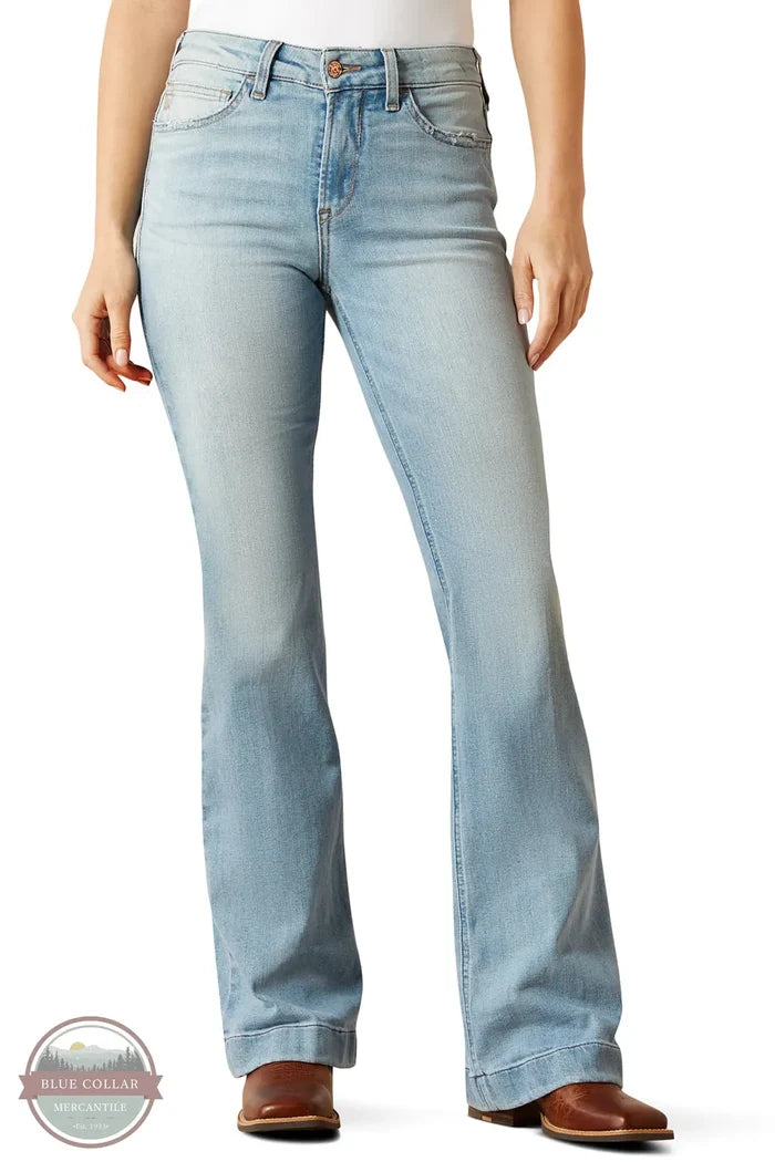 Ariat 10072964 High Rise Marnie Slim Trouser Jean in "Maryland" Light Wash front view