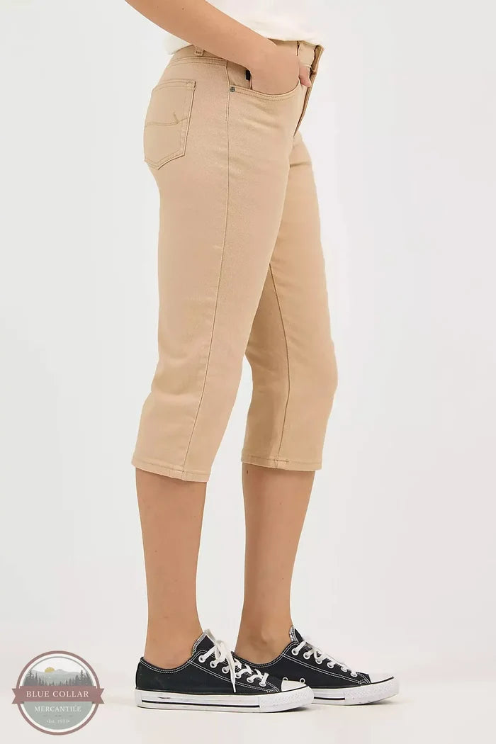 Lee 103377223 Relaxed Fit Denim Capris in Cafe side view