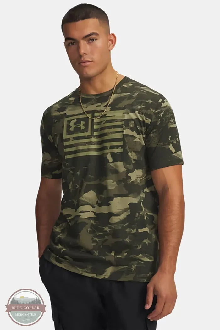 Under Armour 1382974-357 Freedom Camo T-Shirt Marine Green Front image