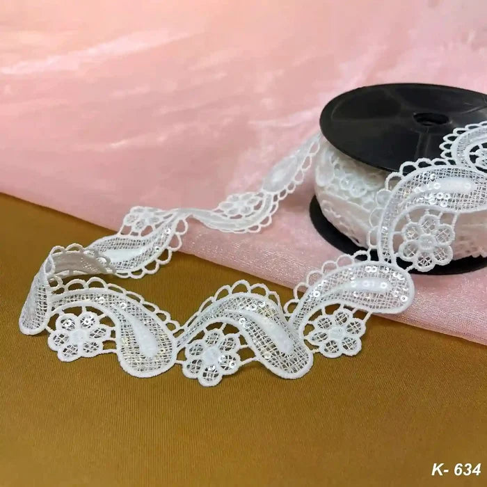 1.7 inch | Paisely Floral Sequins Lace | 2 Meter | SKU-K-634