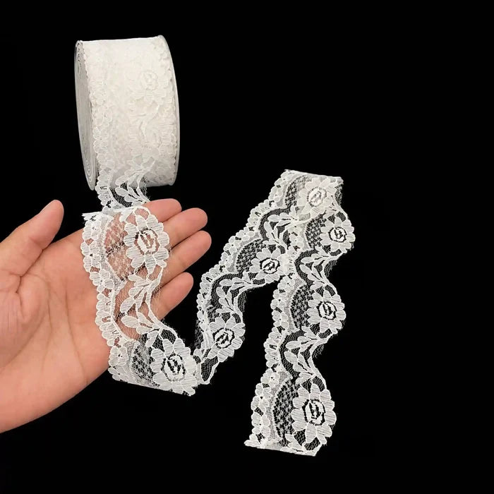 1.9 inch | White Floral Trim Lace | SKU-39
