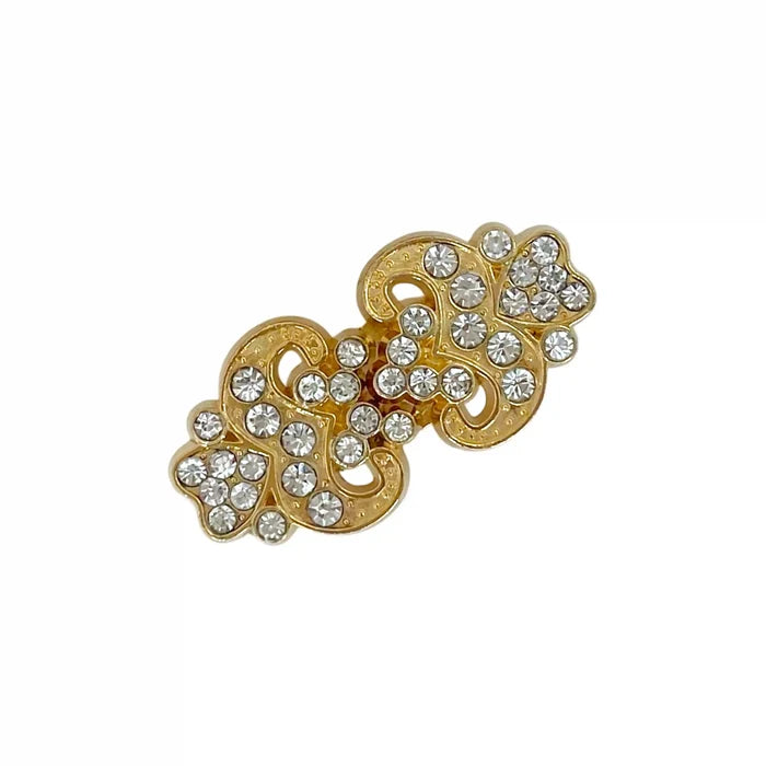 2 Pair | Fractured Cracked-Texture Rhinestone Flat Button