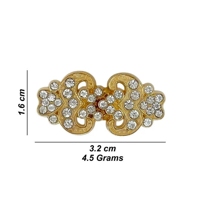 2 Pair | Fractured Cracked-Texture Rhinestone Flat Button